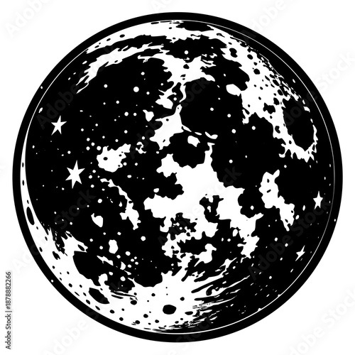 Celestial moon illustration