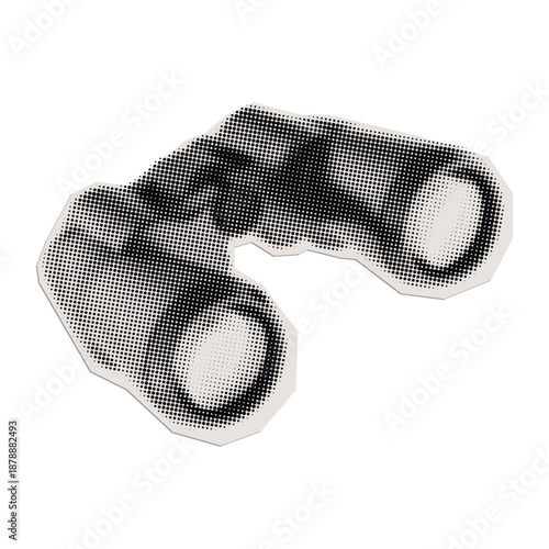 Retro Binoculars Halftone Pop Art Sticker 
