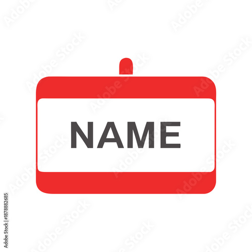 Red name tag