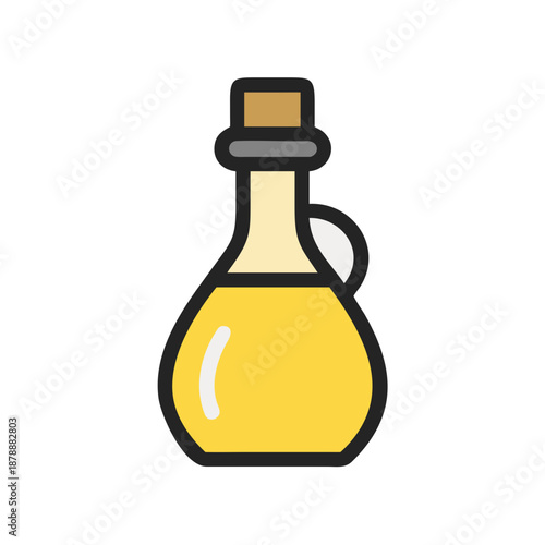 Yellow bottle with cork stopper