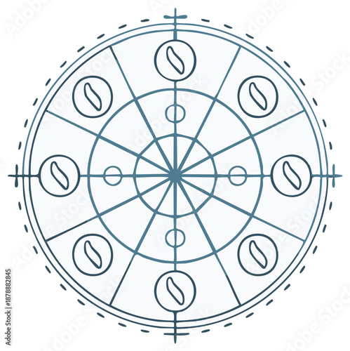 Esoteric Alchemy Circle Symbol with Sacred Geometry Mystical Illustration