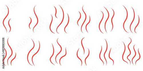Collection of stylized black smoke or steam icons on a white background
