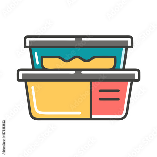 Stacked food containers