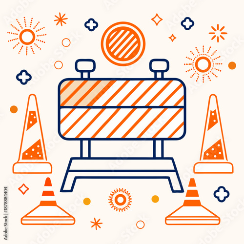 Construction road barrier