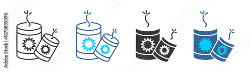 firecracker  icon set multiple style collection	