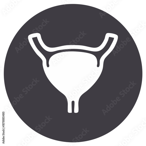 Human Bladder Medical Icon Simple Vector Illustration of Urinary System Organ