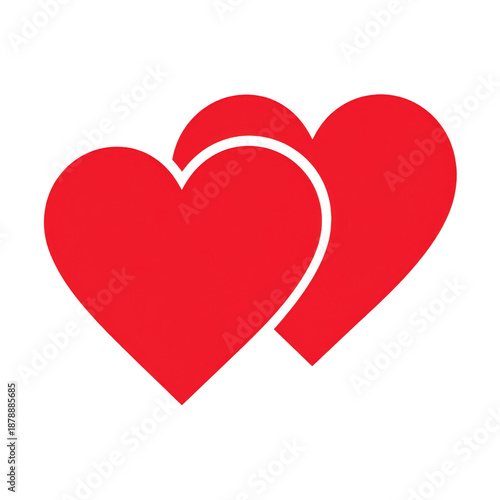 Double heart symbol isolated on white background