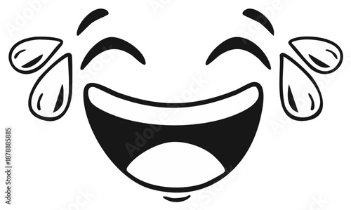 Joyful Laughing Emoji Face with Tears of Laughter and Wide Open Mouth