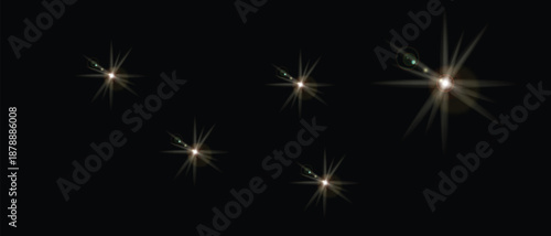 Glowing lights in the dark night sky