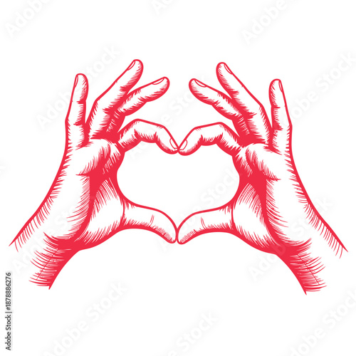 A heartfelt gesture: two hands coming together to form a symbol of love and affection
