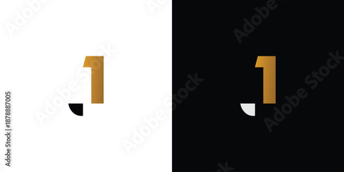 unique and modern letter J1 initials logo design