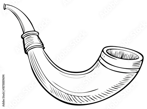 Hand Drawn Tobacco Pipe Illustration Old Fashioned Smoking Tool