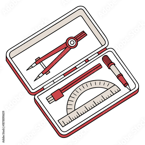 Drawing tools in a case