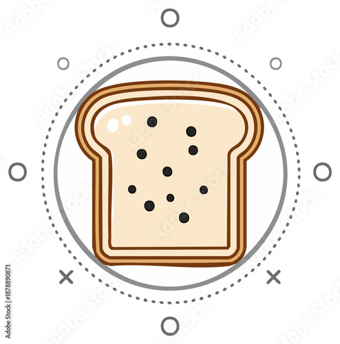 Slice of Toast Bread with Seeds Icon