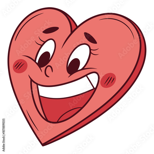 Cartoon heart with face