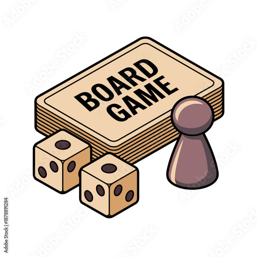 Board Game with Dice and Pawn A Set for Fun Family Entertainment