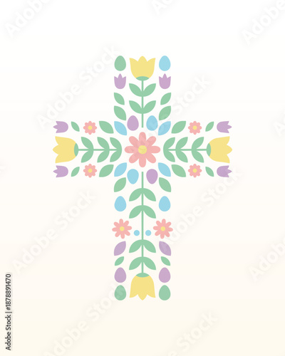 Happy Easter Modern Flat Vector Illustration for Spring Celebration