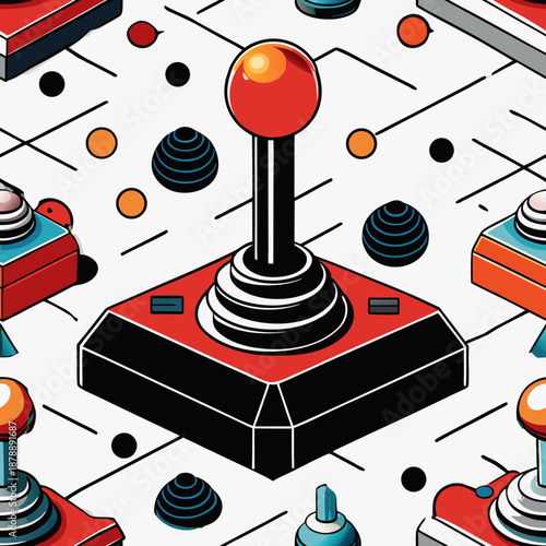 Retro arcade joystick illustration