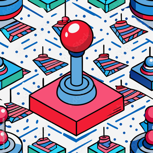 Retro gaming controller illustration