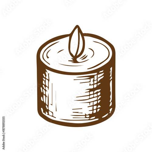 Small cake illustration with icing and leaf topping sketch