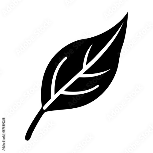 Black and white leaf icon