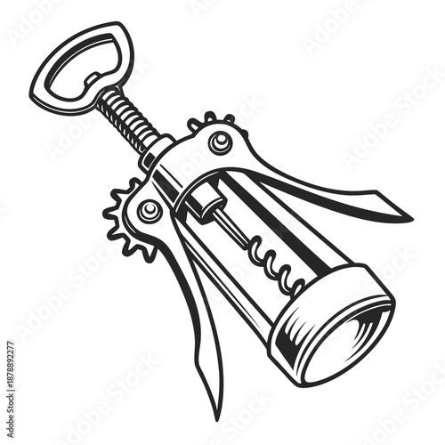 Vintage corkscrew illustration