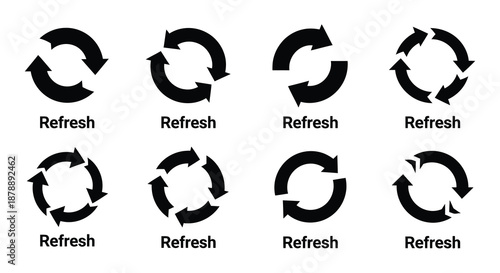 Circular arrow icons representing refresh recycle or continuous loop concepts