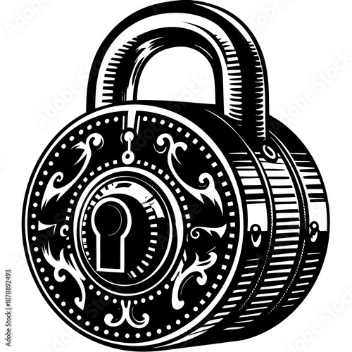 Vintage padlock illustration