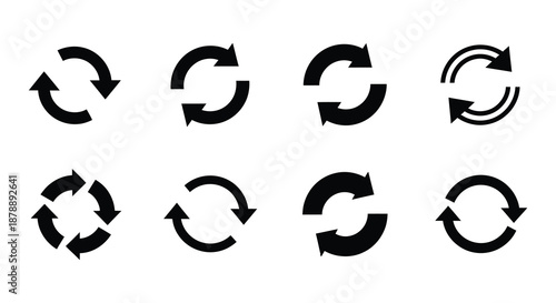 Circular arrow icons representing refresh recycle or continuous loop concepts