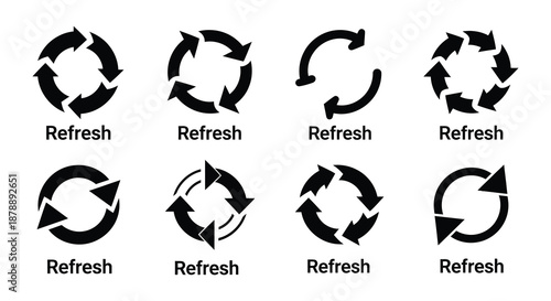 Circular arrow icons representing refresh recycle or continuous loop concepts
