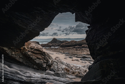 Window to a coast landscape in Spain 