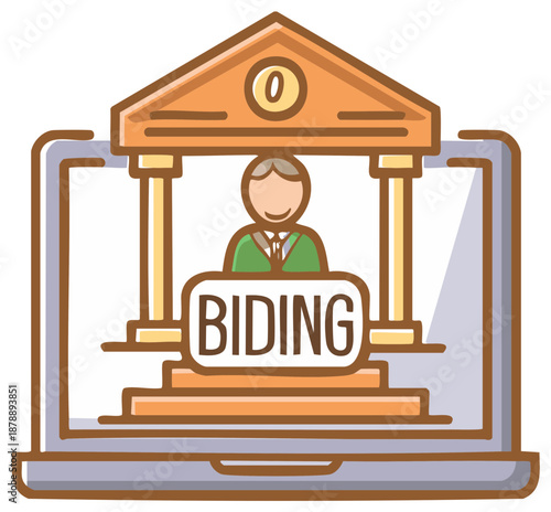 Online Bidding and Auction Process on Laptop Screen with Formal Building Representation