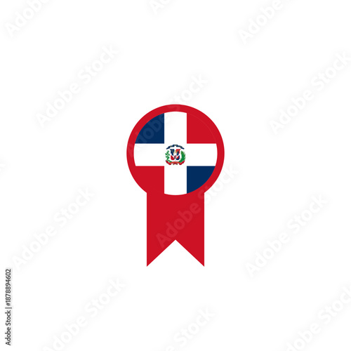 Dominican Republic Flag Batch Ribbon In Icon