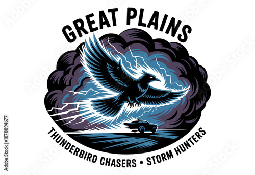 Dynamic Storm Chasers Journey Through the Great Plains with Majestic Thunderbird and Lightning