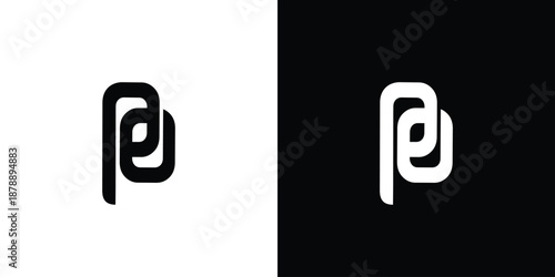 Unique and modern letter PO initials logo design