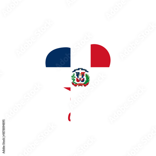 Dominican Republic Flag Heart Balloon In Icon