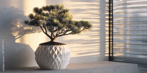 Wallpaper Mural Bonsai Tree on Concrete Windowsill Torontodigital.ca