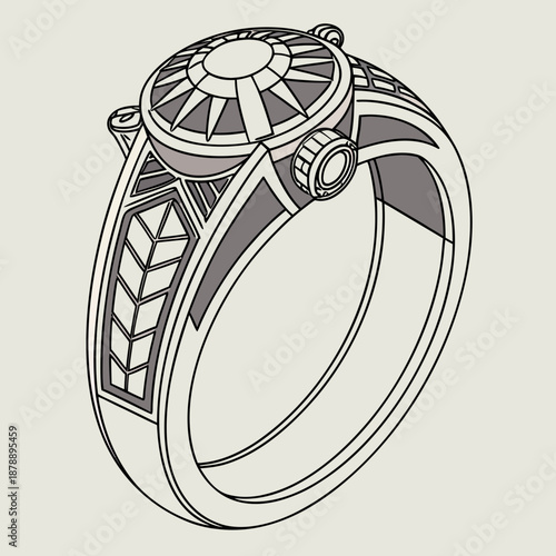 Futuristic Aero Engine Ring Internal Structure