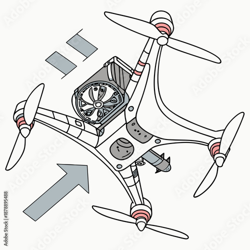 Drone with advanced propulsion system and cooling fan