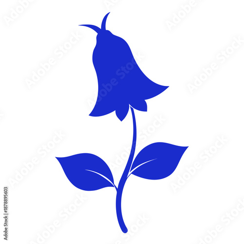 campanula carpatica blue vector silhouette on white background 