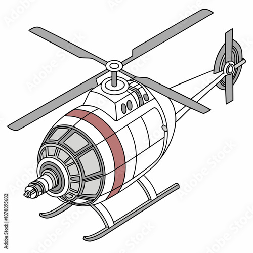 Aerial rotor capsule internal turbine helicopter 1