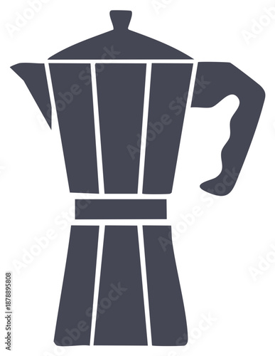 Moka pot illustration for coffee brewing, design