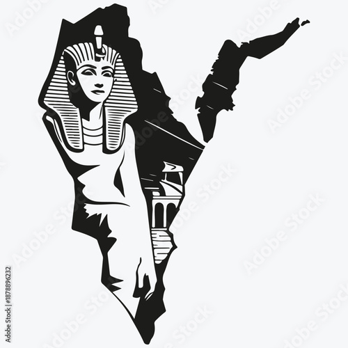 Egypt travel concept logo sketch illustration vector