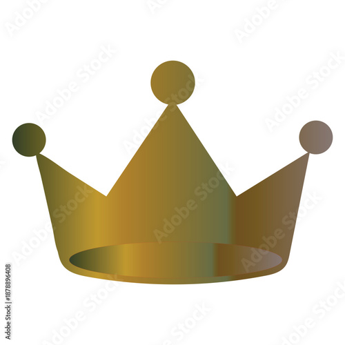 A stylized illustration depicts a simple gold crown against a plain white background. The crown features a base band and three upward-pointing prongs of varying heights, each topped with a small 