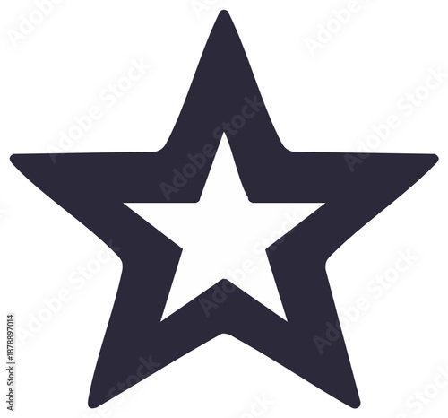 Graphic Star Shape with Outline Symbol for Favorites and Ratings on a White Background