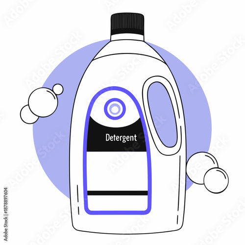 Illustration of a laundry detergent bottle