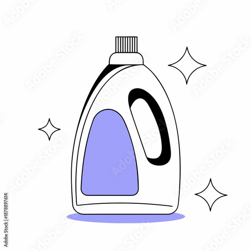 Illustrated laundry detergent bottle