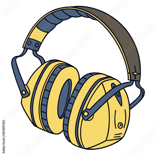 Yellow over-ear headphones
