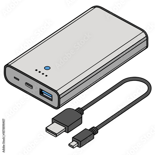 Portable power bank with usb-c cable