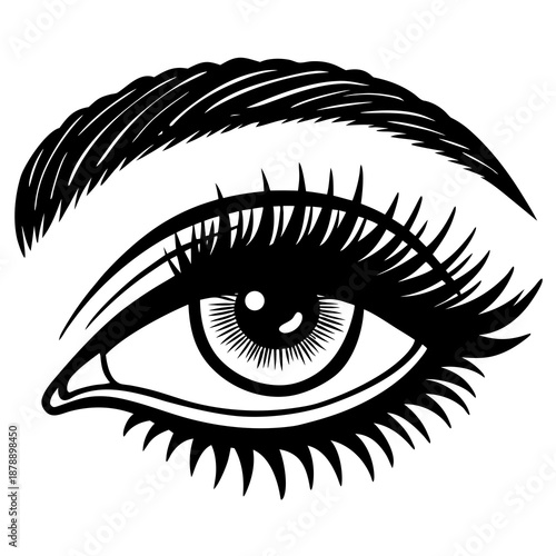 Close-up eye with long eyelashes